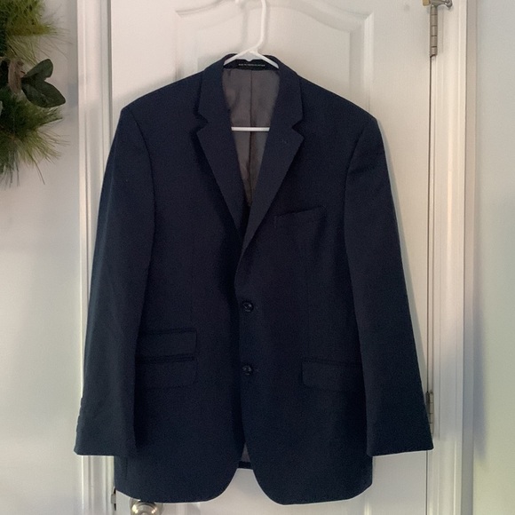 Perry Ellis portfolio‎ slim fit blazer jacket 40R navy blue sport two buttons - Picture 12 of 14